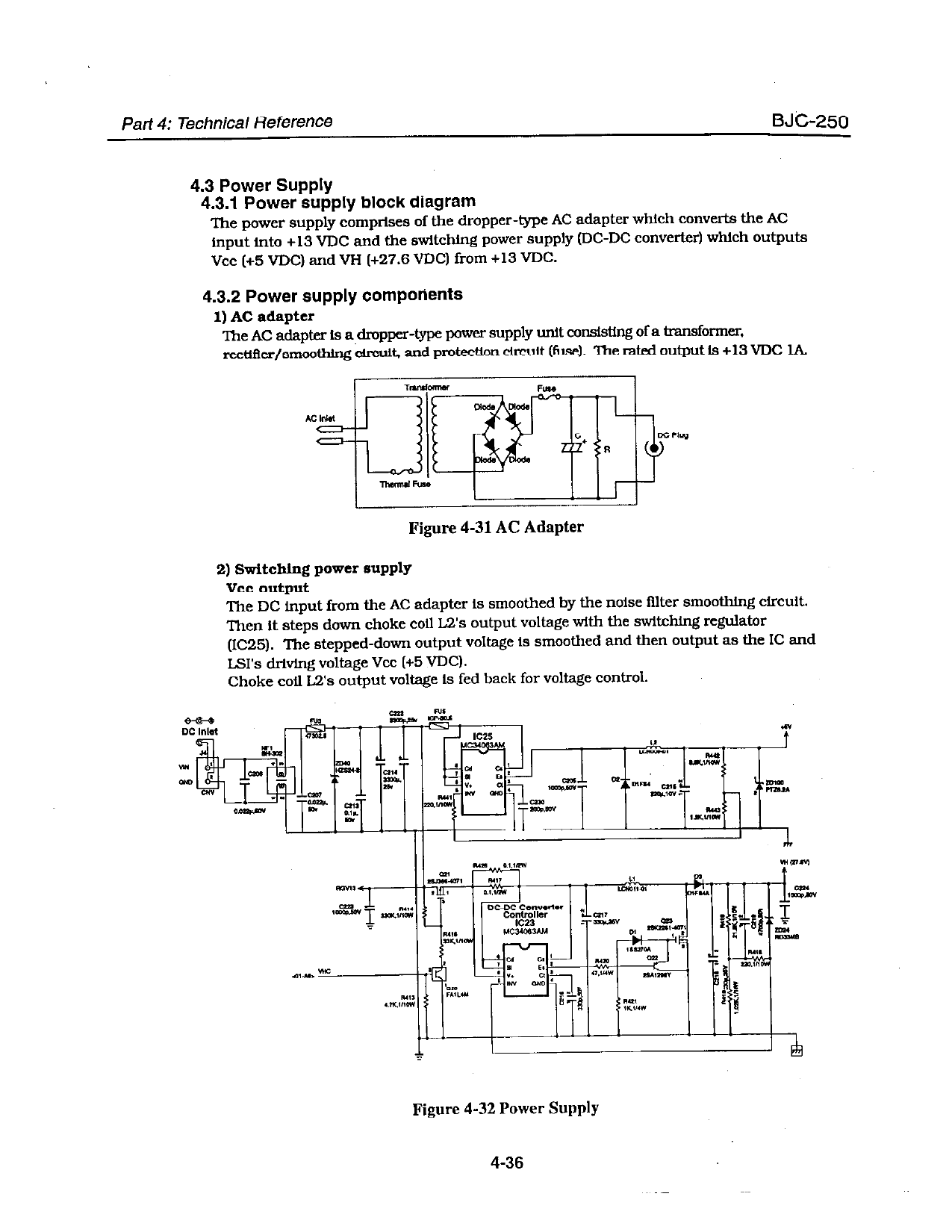 Canon BubbleJet BJC-250 251 Service Manual-4